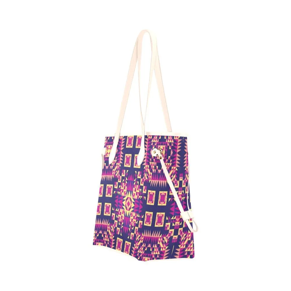 Kaleidoscope Bleu Clover Canvas Tote Bag