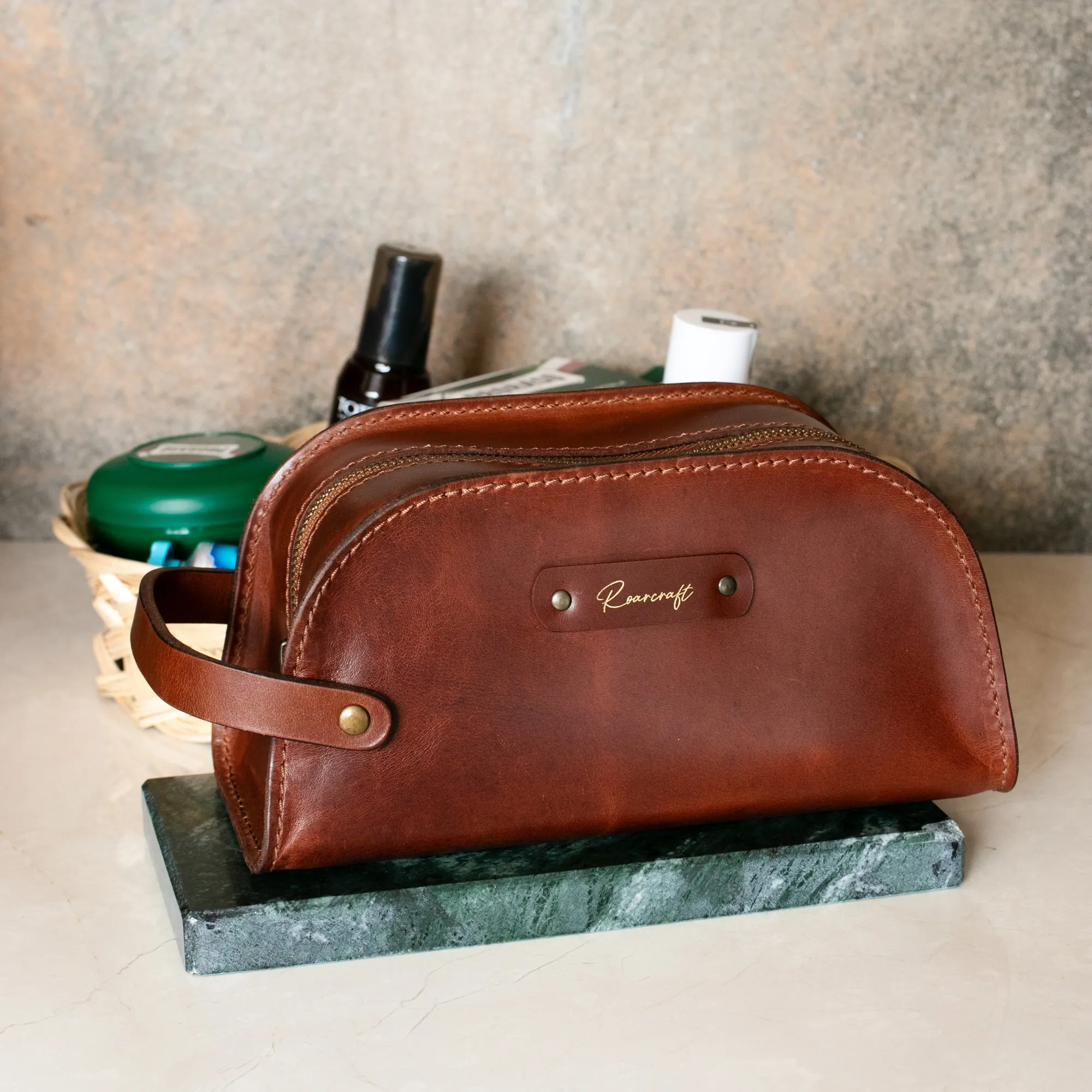 Leather Dopp Kit - Toiletry Bag