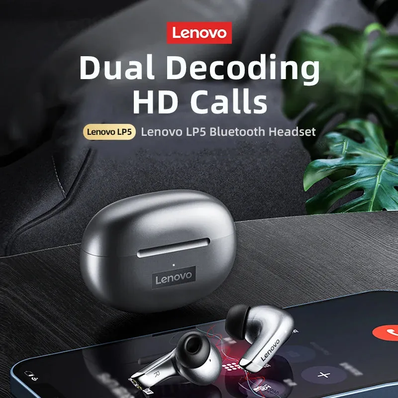 Lenovo LP5 Wireless Bluetooth Earbuds Hi-Fi Music Earphone With Mic Headphones Sports Water resistant