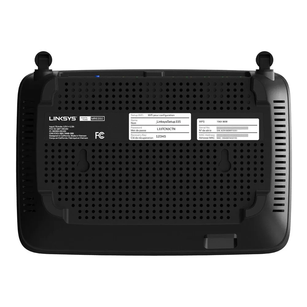 Linksys MR6350 wireless router Dual-band (2.4 GHz / 5 GHz) Black