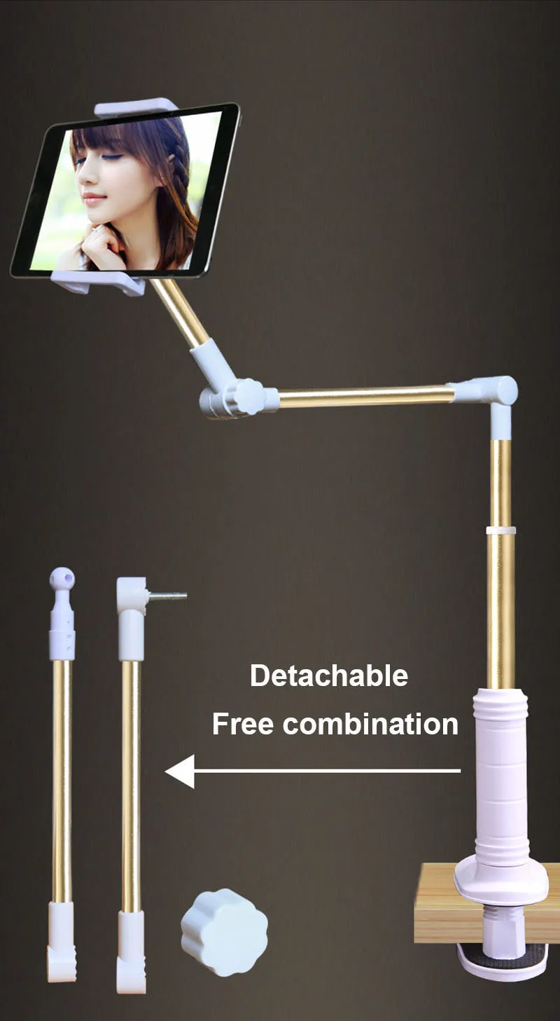 Long Arm Device Holder Stand w/ 360 Rotation For IPhones, IPads & more!