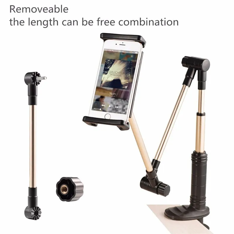 Long Arm Device Holder Stand w/ 360 Rotation For IPhones, IPads & more!