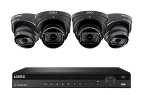 Lorex 4K (16 Camera Capable) 4TB Wired NVR System with Nocturnal 3 Smart IP Dome Cameras with Listen-in Audio and Motorized Varifocal Lenses