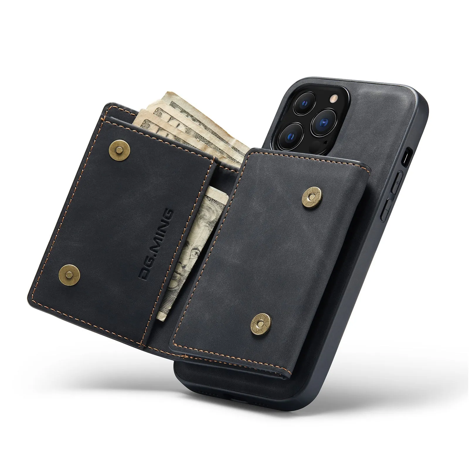 Magnetic 2 In 1 Detachable Leather Phone Case With Card Case For iPhone