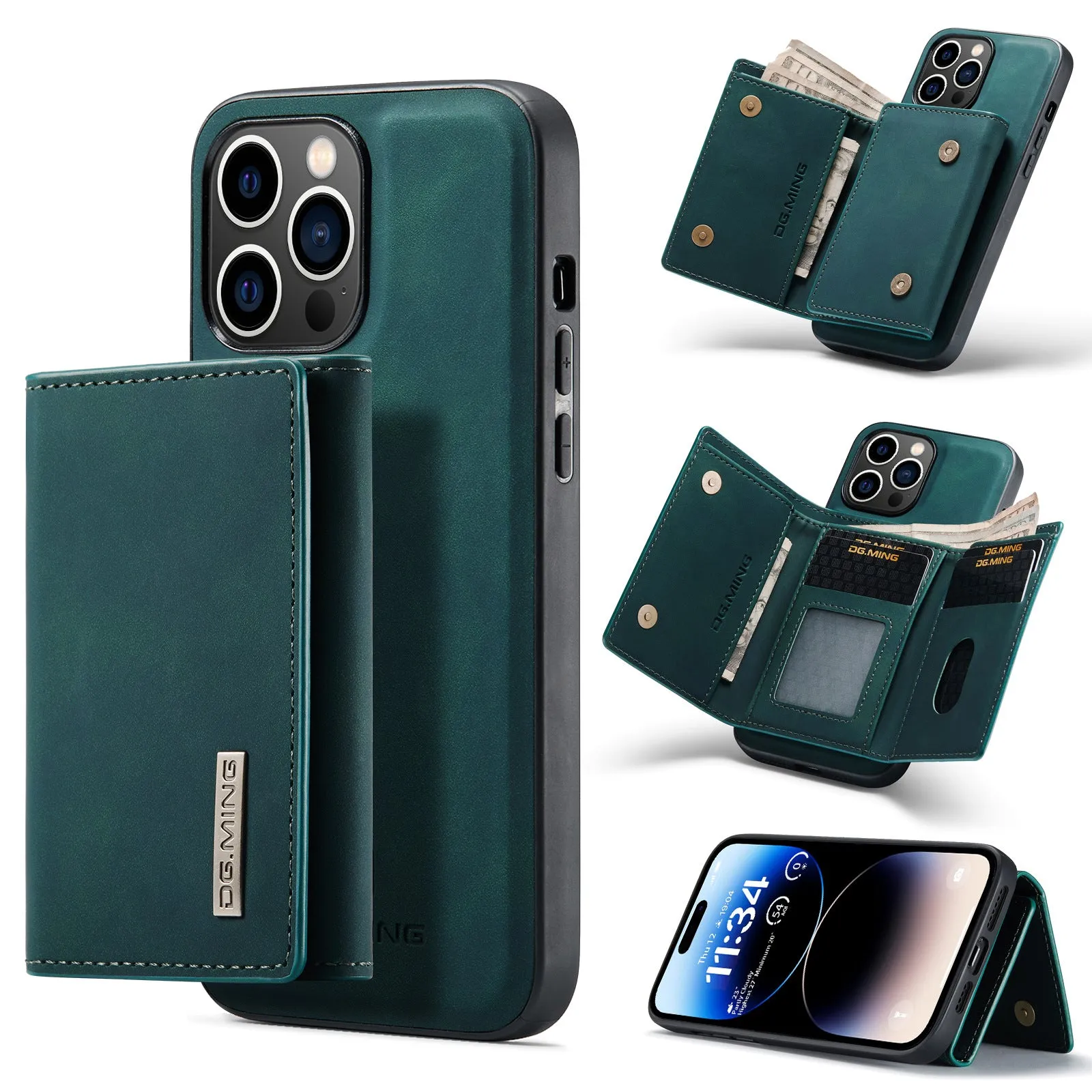 Magnetic 2 In 1 Detachable Leather Phone Case With Card Case For iPhone