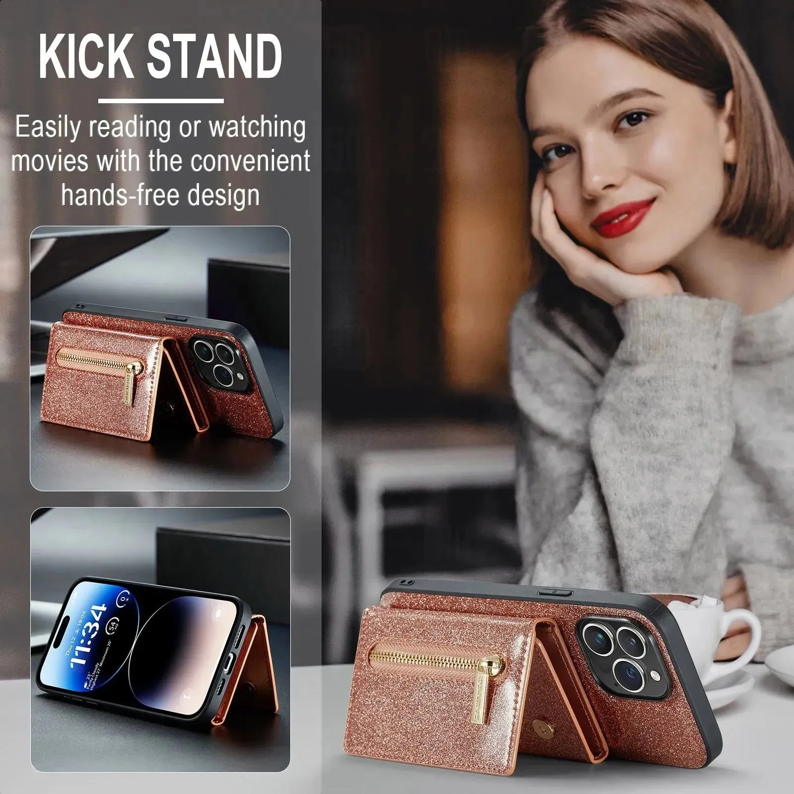 Magnetic Card Holder Protective Case Phone Case Leather Case