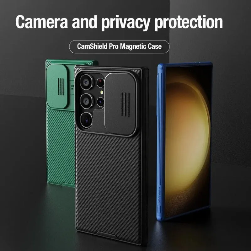 Magnetic Charging CamShield Pro Slide Lens Phone Case For Samsung Galaxy S24 S23