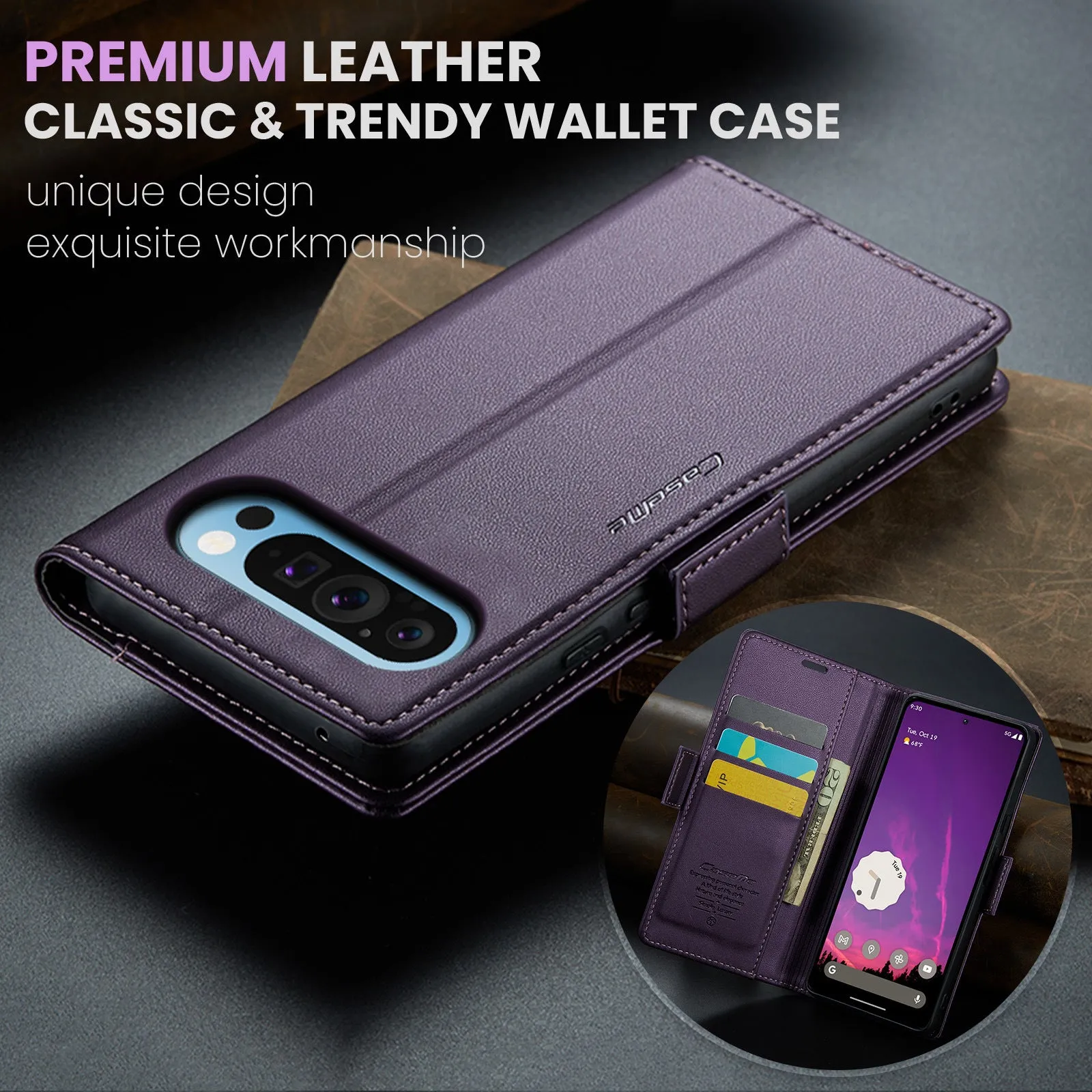 Magnetic Leather Wallet Card Phone Case Flip Purse Holder For Google Pixel 9