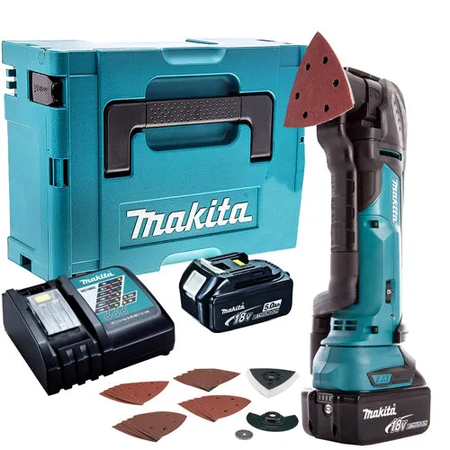 Makita DTM51ZJX7 18V LXT Li-ion Oscillating Multi Tool Cutter With 2 x 5.0Ah Batteries & Charger In Case