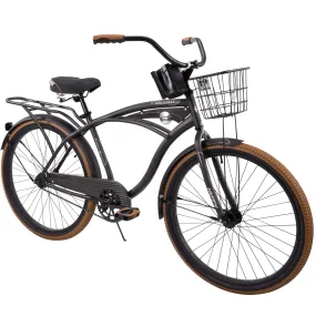 Men's Classic Cruiser Bike 26" Single-Speed Steel Frame Comfort Ride, Black