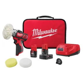 Milwaukee M12 12 Volt Lithium-Ion Cordless Variable Speed Polisher/Sander Xc/Compact Battery Kit