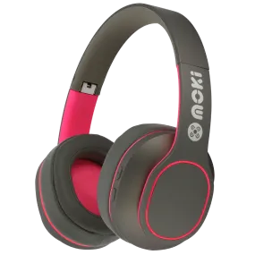 Moki Navigator Noise Cancelling Wireless Over-Ear Headphones - Pink