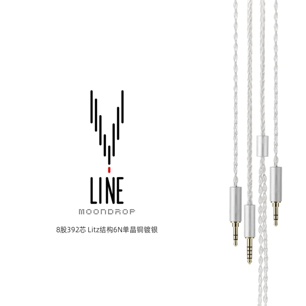 Moondrop Line V 6N Single Crystal Copper Silver-Plated Headphone Cable