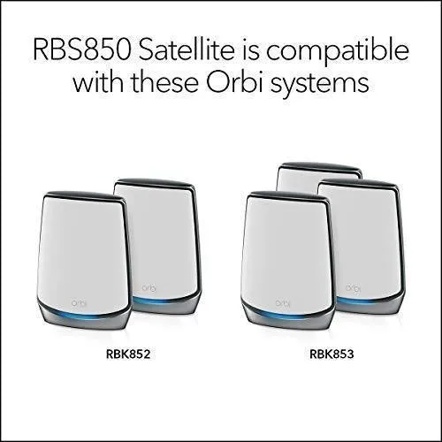 NETGEAR Orbi Whole Home Tri-band Mesh WiFi 6 Add-on Satellite (RBS850) – Works with Your Orbi WiFi 6 System Adds up to 2,500 sq. ft. Coverage AX6000 (Up to 6Gbps)