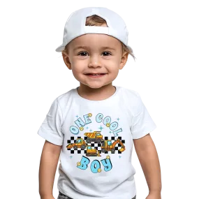 NicholesGifts Toddler Boys One Cool Boy Short Sleeve Crewneck T-Shirt