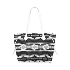 Okotoks Black and White Clover Canvas Tote Bag