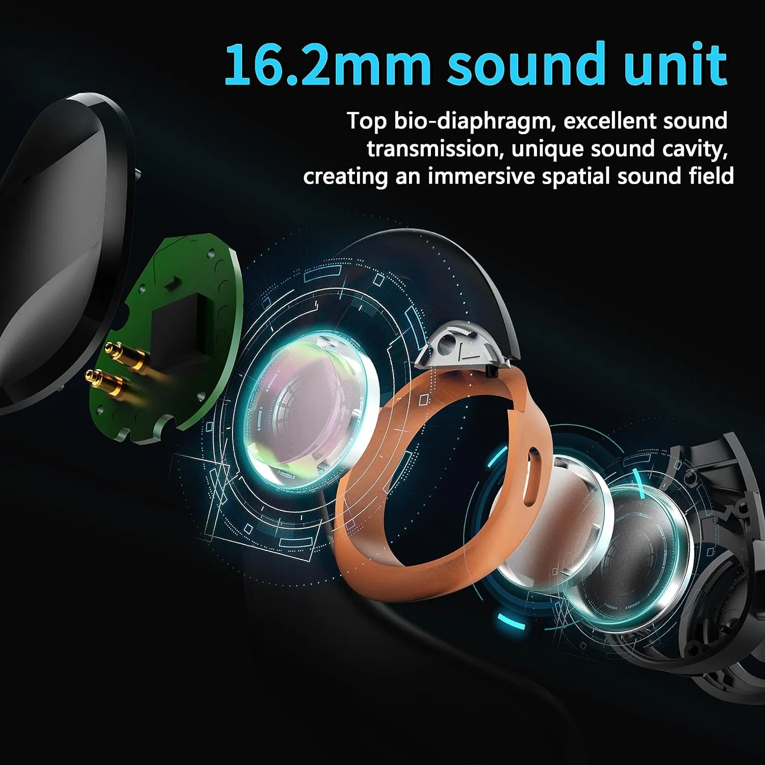 Open Ear Headphones LK08, Air Conduction Headphones Bluetooth 5.3 Touch Control Wireless Earbuds, up to 70 Hours Playtime Earphones with Dual 16.2Mm Dynamic Drivers Deep Bass