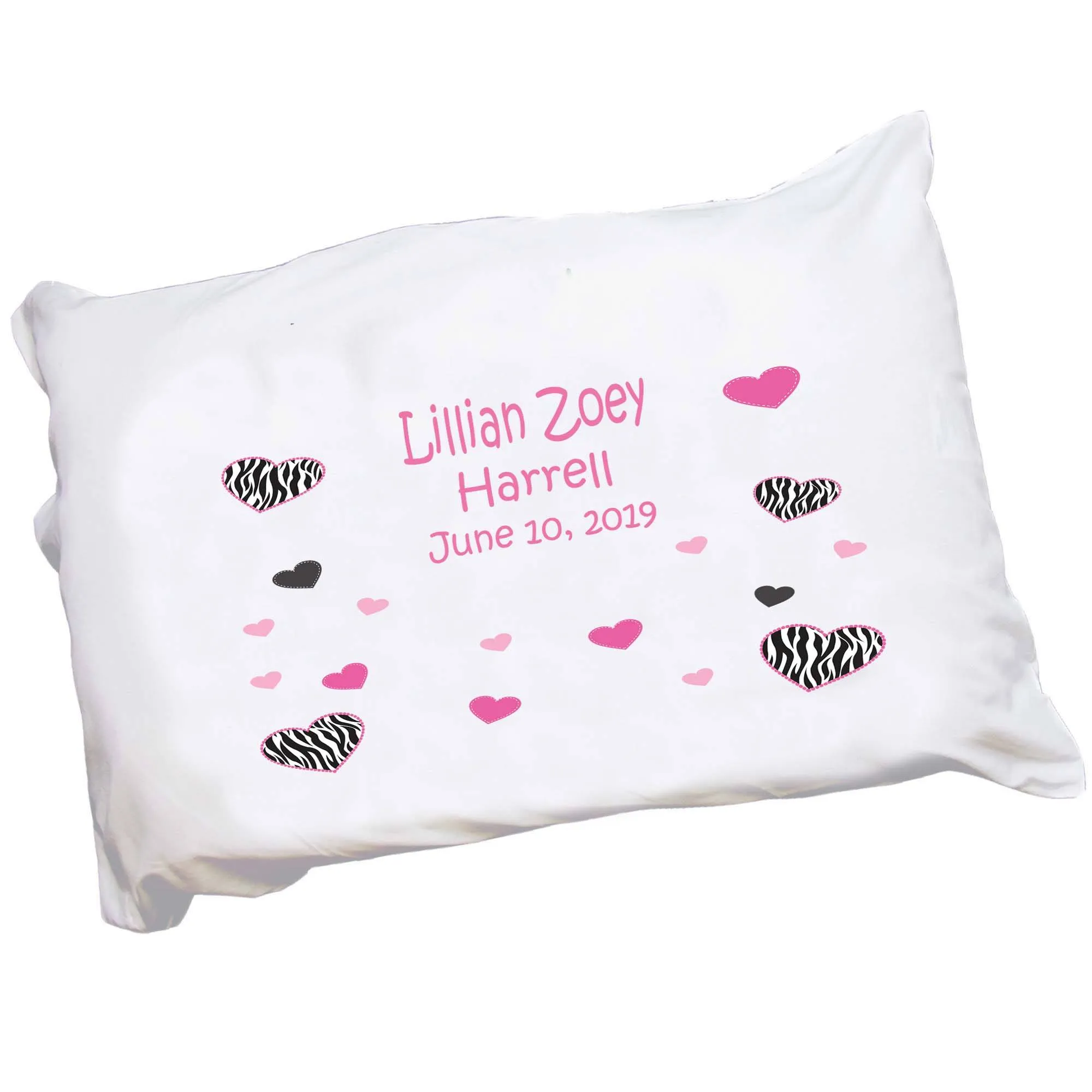 Personalized Groovy Zebra Pillowcase