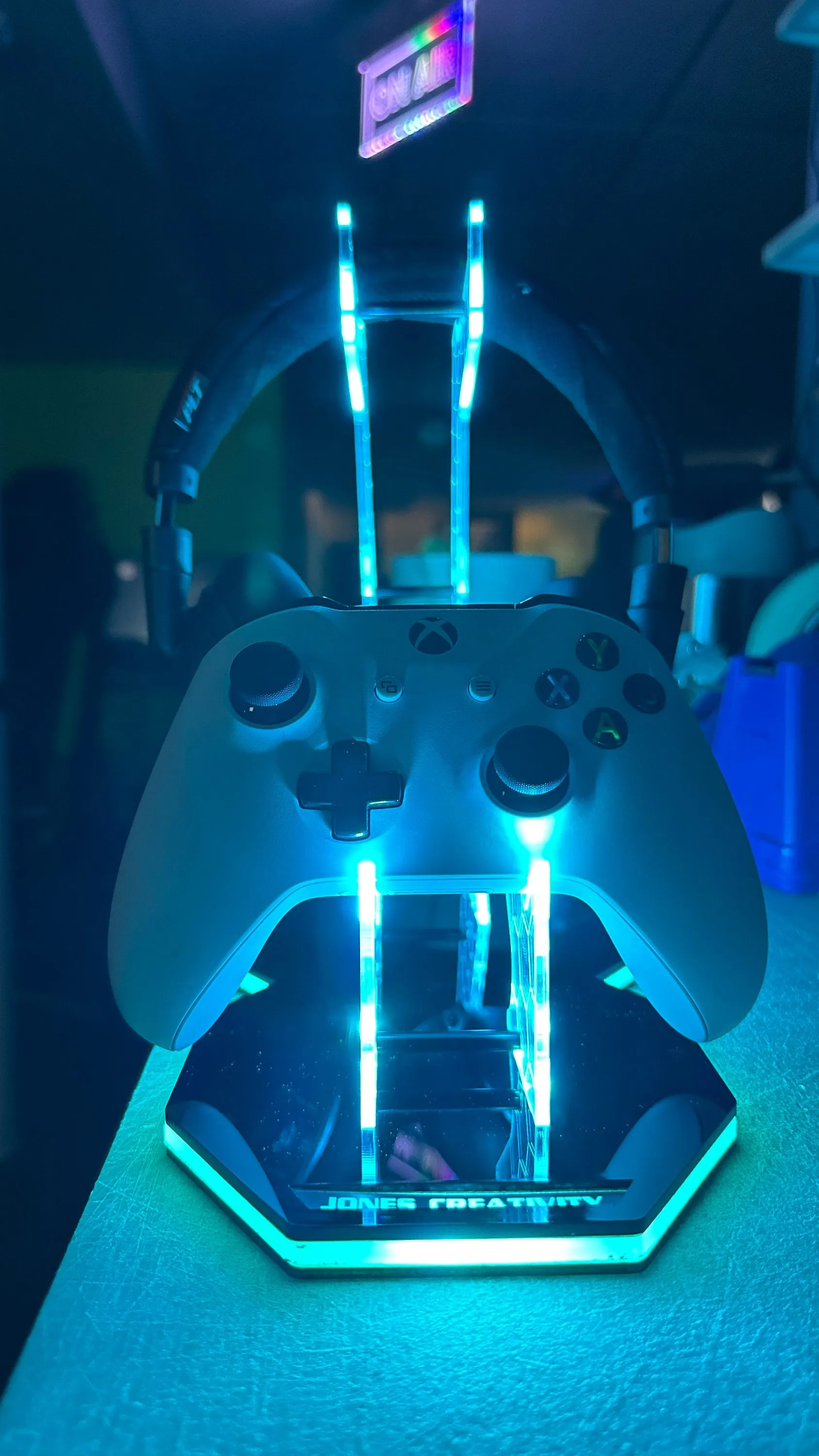 Personalized Headphone and Controller Stand - Gift for Gamers -  Custom Stand -  RGB— Universal Fit - Any Username/Any Gamer Tag