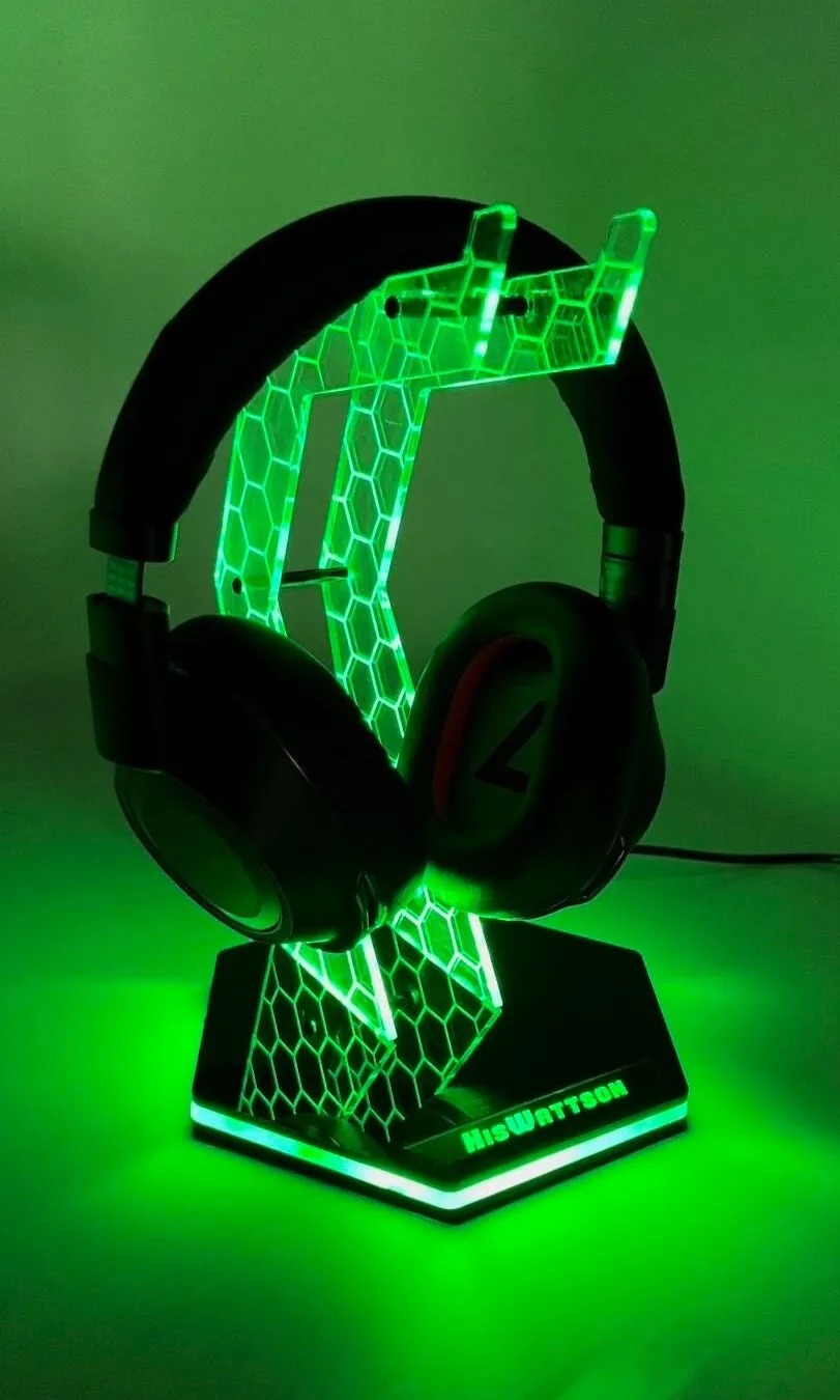 Personalized Headphone Stand - Gift for Gamers -  Custom Stand -  RGB— Universal Fit - Any Username/Any Gamer Tag