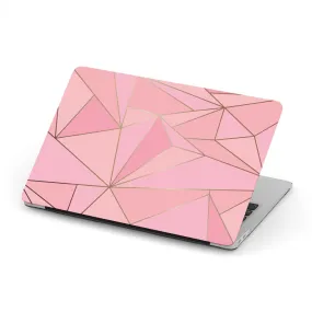 Personalized Macbook Hard Shell Case - Pink & Gold Geometric