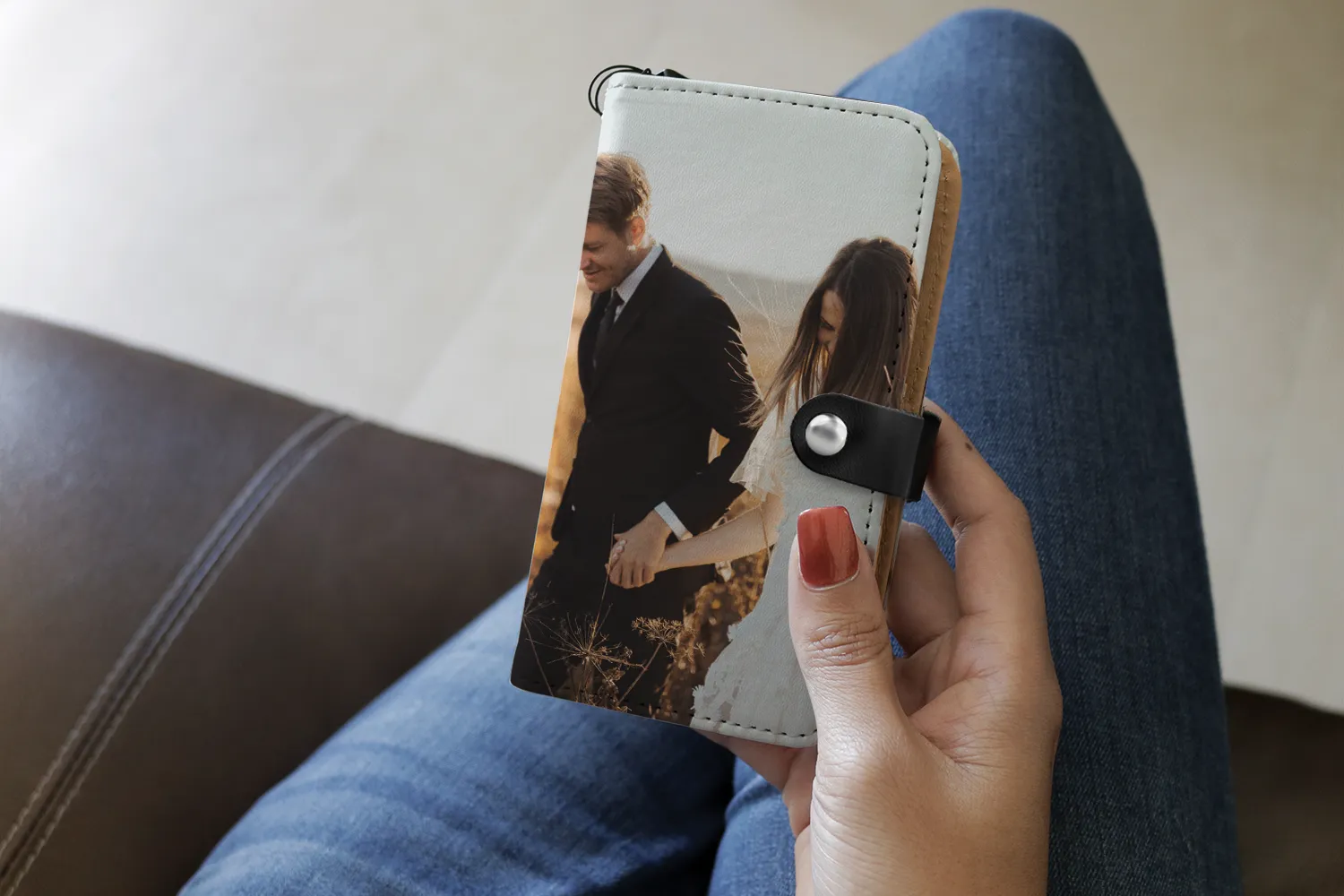 Personalized Phone Wallet with Two Custom Photos