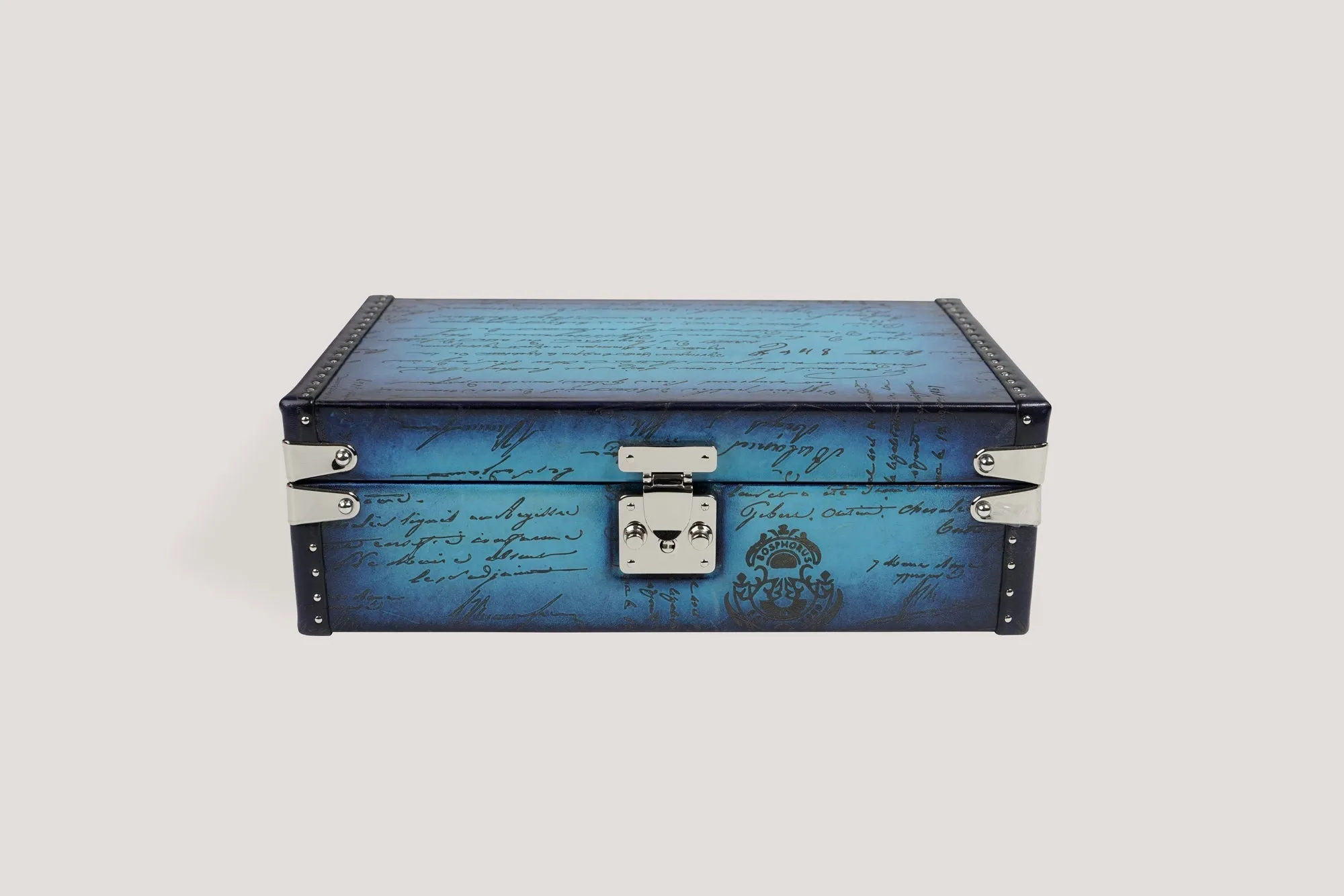 Petra Watch Case - Parchment Patina Sky Blue