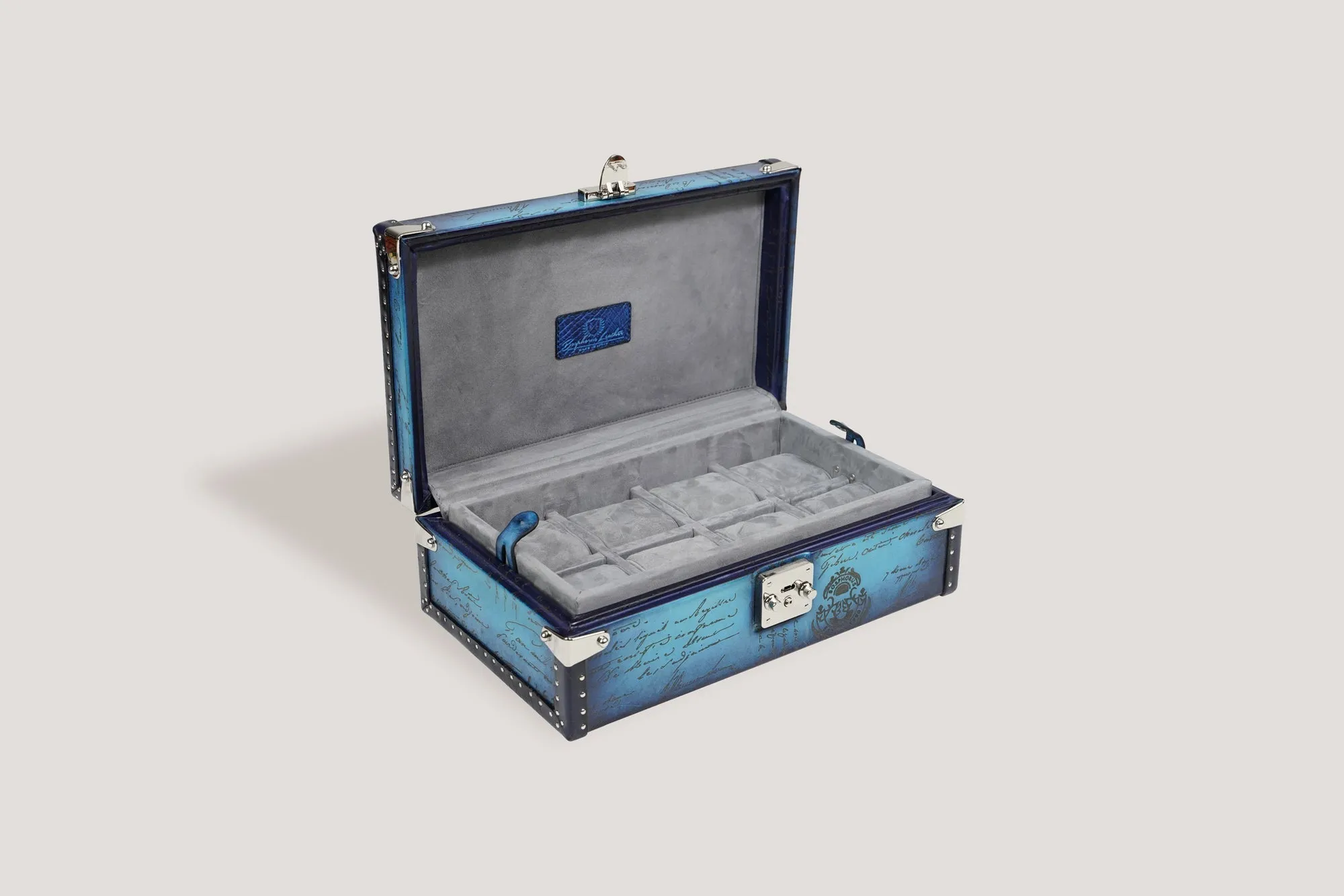 Petra Watch Case - Parchment Patina Sky Blue