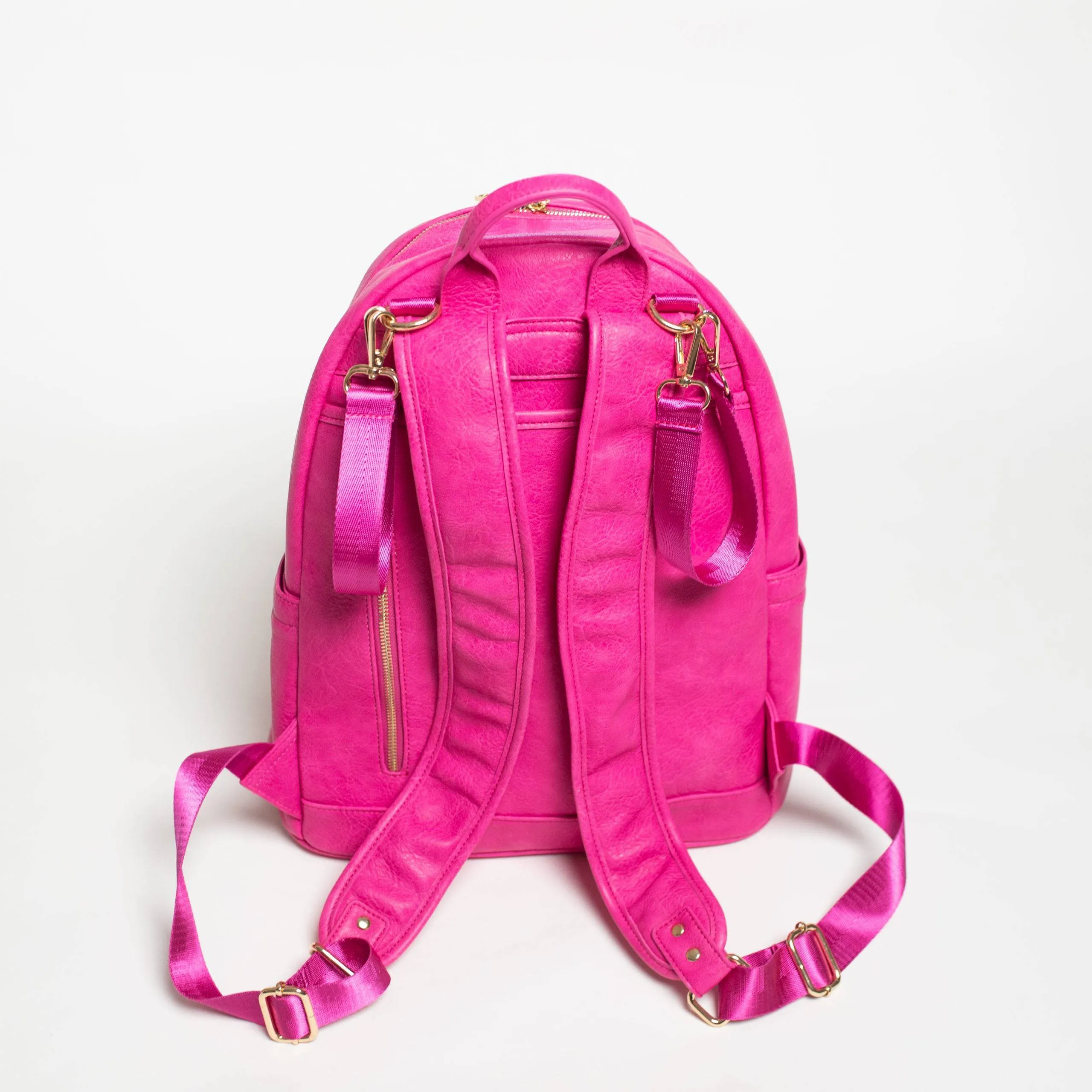 Pink Carrier Leather Backpack