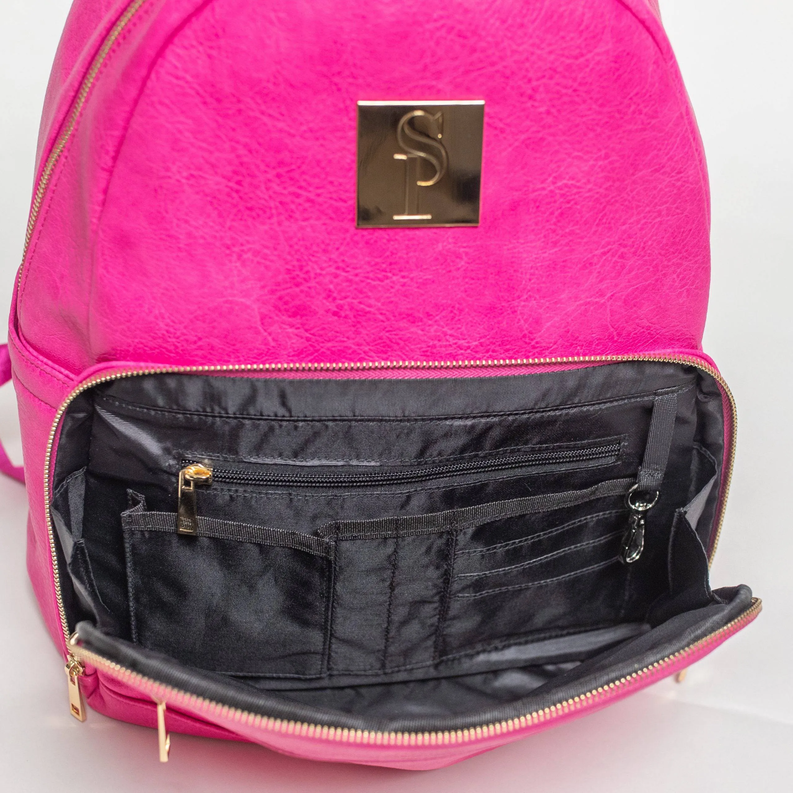 Pink Carrier Leather Backpack