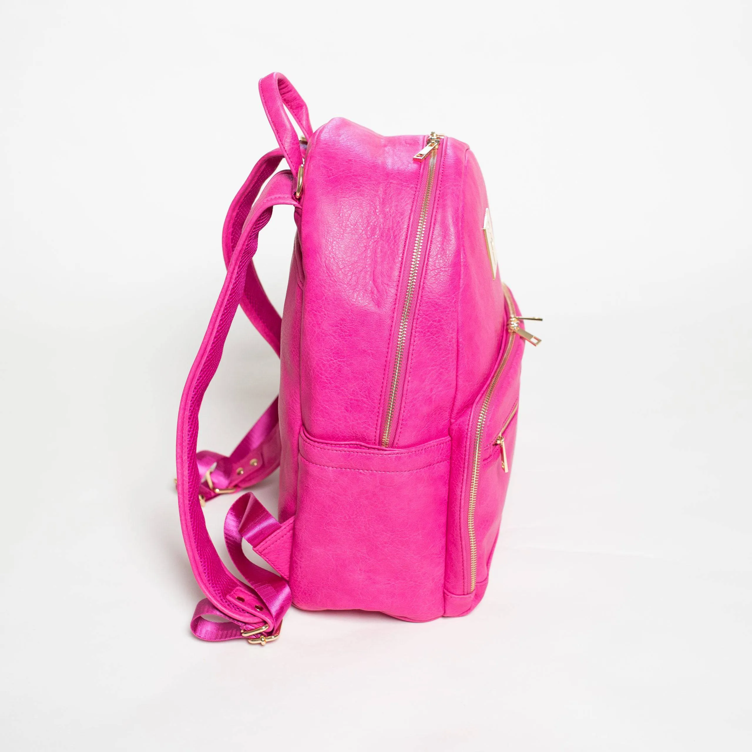 Pink Carrier Leather Backpack