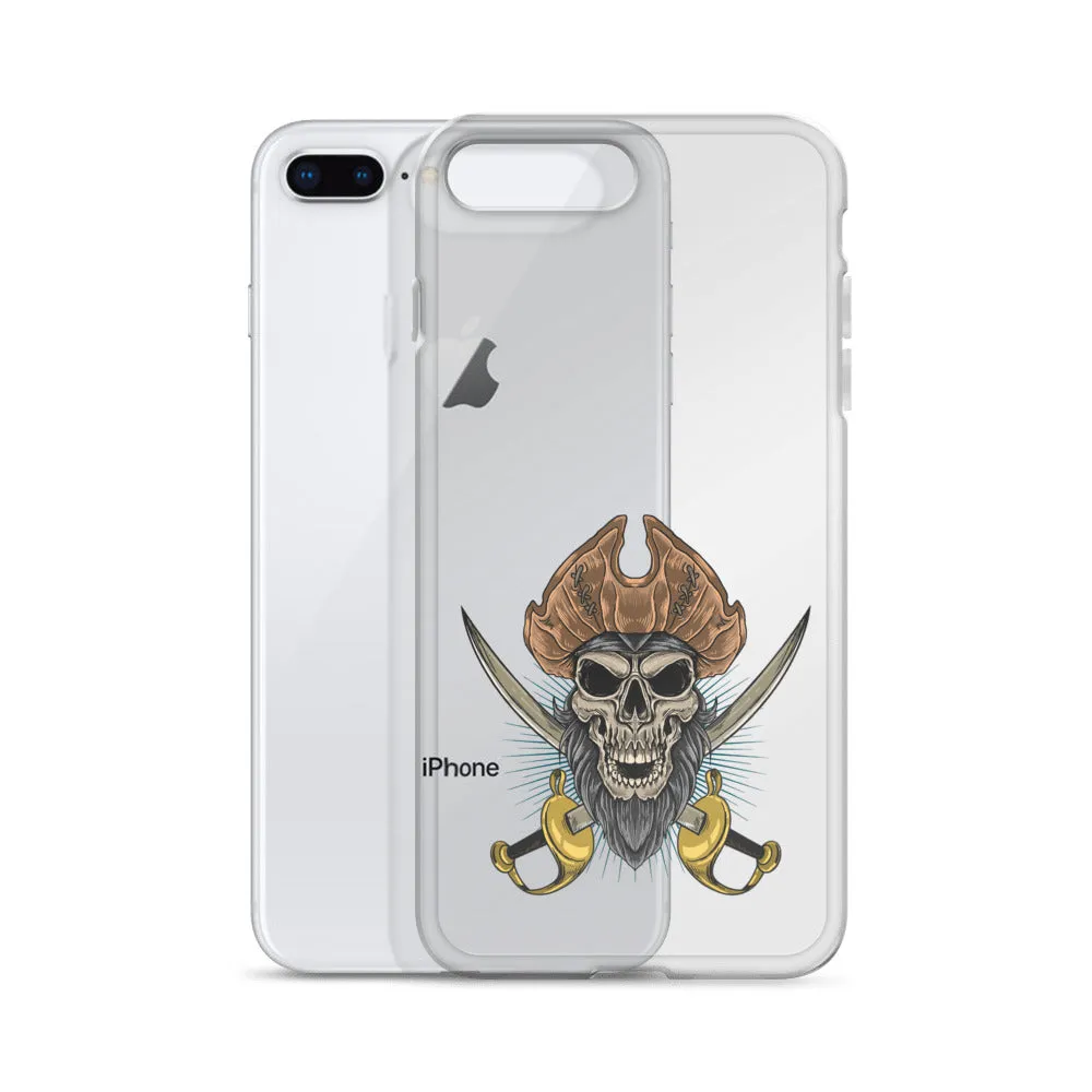 Pirate skull in front of crossed sabers iPhone Case