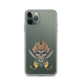 Pirate skull in front of crossed sabers iPhone Case