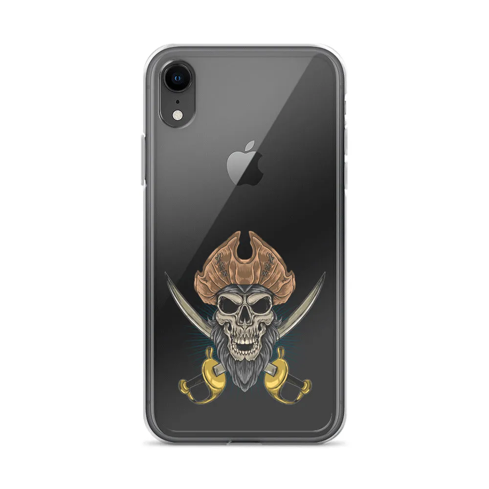 Pirate skull in front of crossed sabers iPhone Case