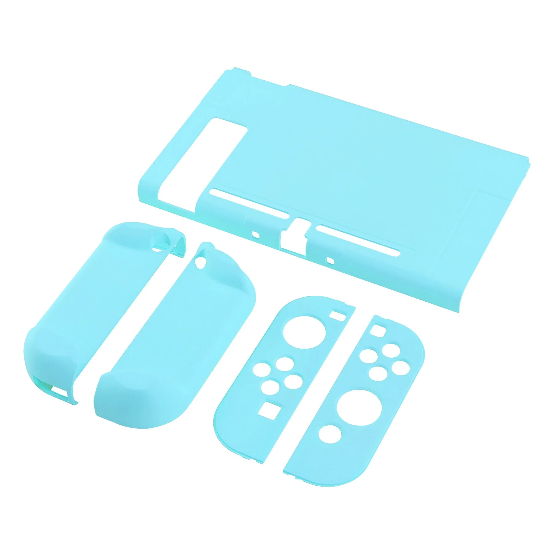 PlayVital Heaven Blue Back Cover for Nintendo Switch Console, NS Joycon Handheld Controller Separable Protector Hard Shell, Customized Dockable Protective Case for Nintendo Switch - NTP313