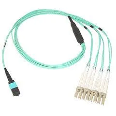 Plenum 12 Strand MTP (MPO) Fiber Optic Patch Cable, OS2 9/125 Singlemode, Yellow Jacket, Green Connector, 40/100 Gbps, 10 meter (33 foot)