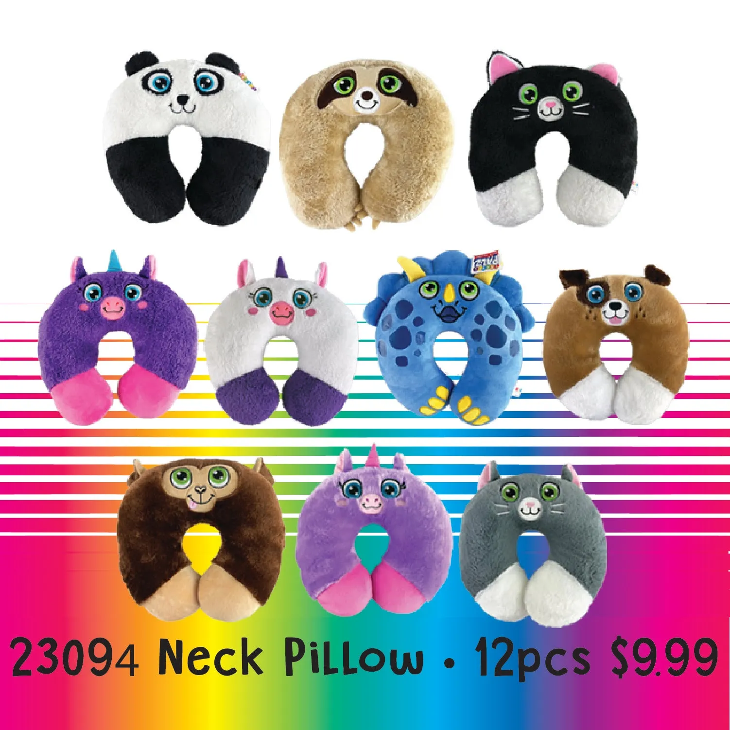 Plush Headphones W/ Pillows Floor Display 24 Pieces Per Retail Ready Display 88393