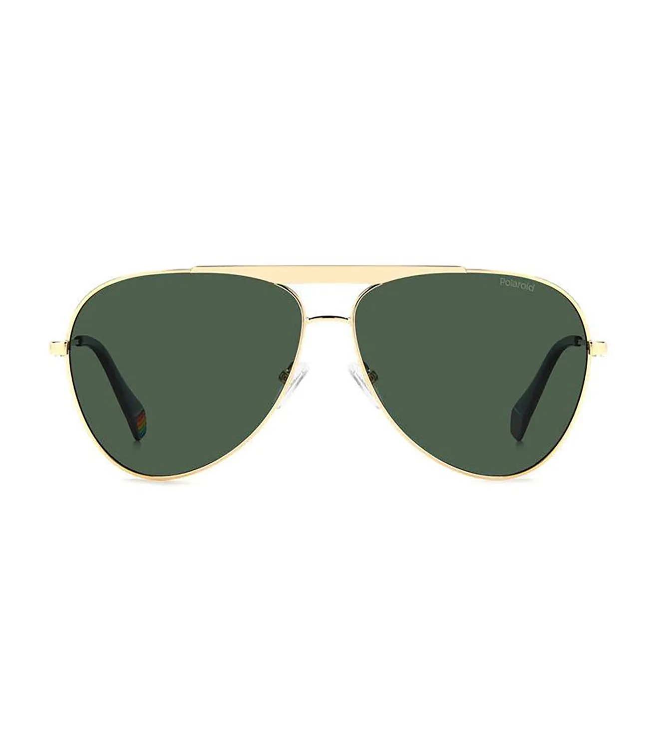 Polaroid Unisex Green Polarized Aviator Sunglasses