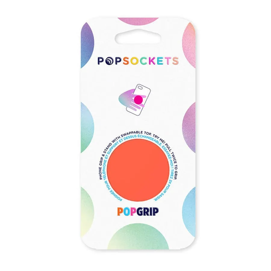 POPSOCKETS PopGrip Neon Electric Orange Aftageligt Greb m. Standerfunktion