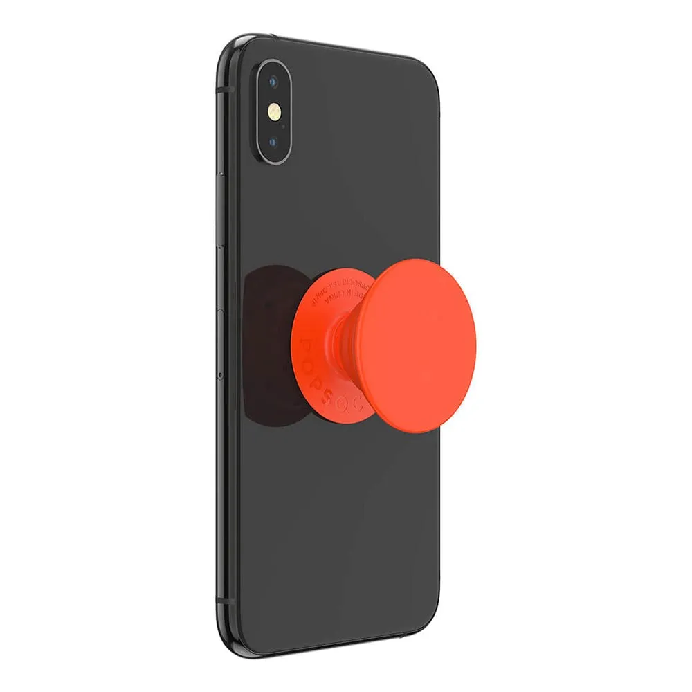 POPSOCKETS PopGrip Neon Electric Orange Aftageligt Greb m. Standerfunktion