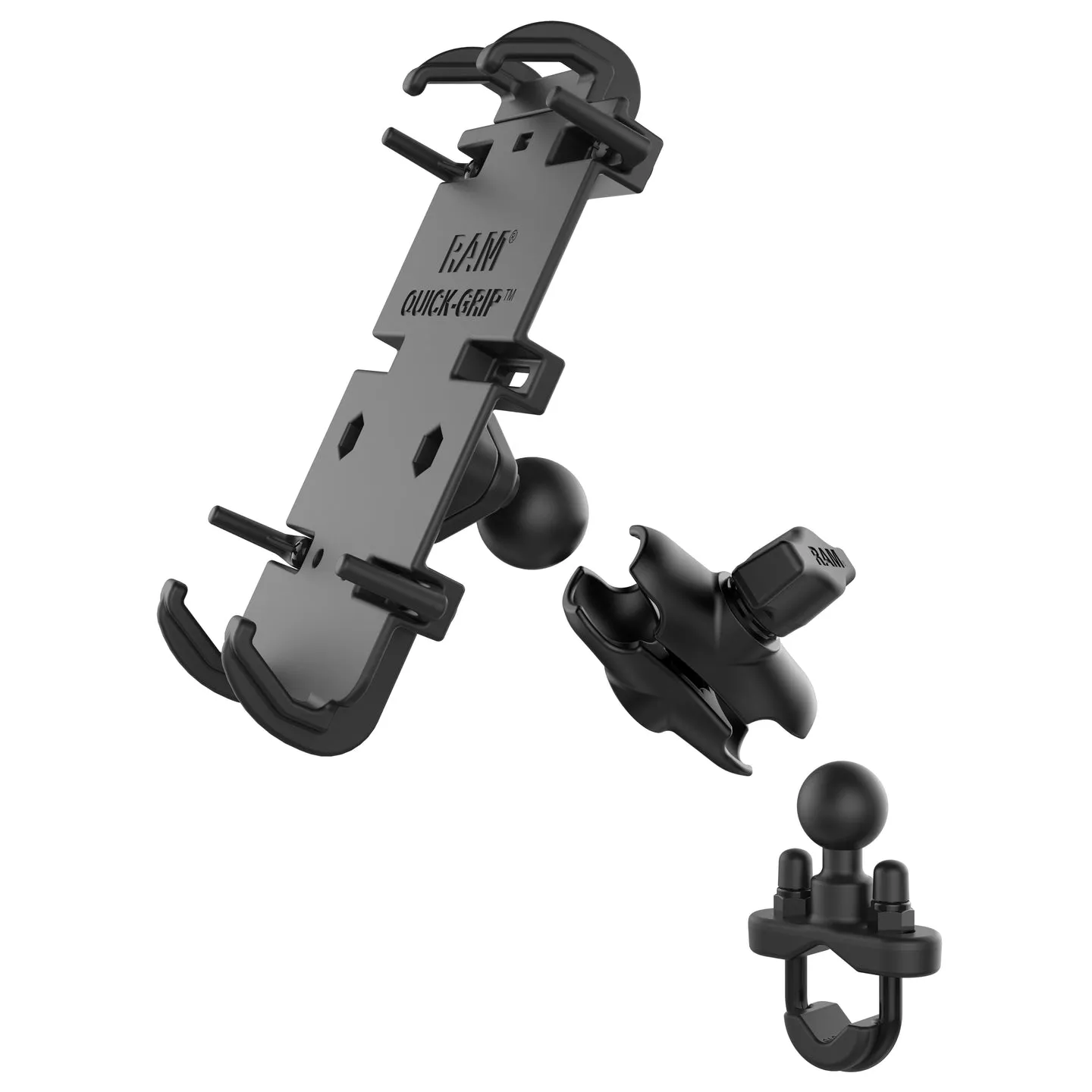 Ram Quick-Grip XL Phone Mount w/ Handlebar U-Bolt Base - Short | RAM-B-149Z-A-PD4U