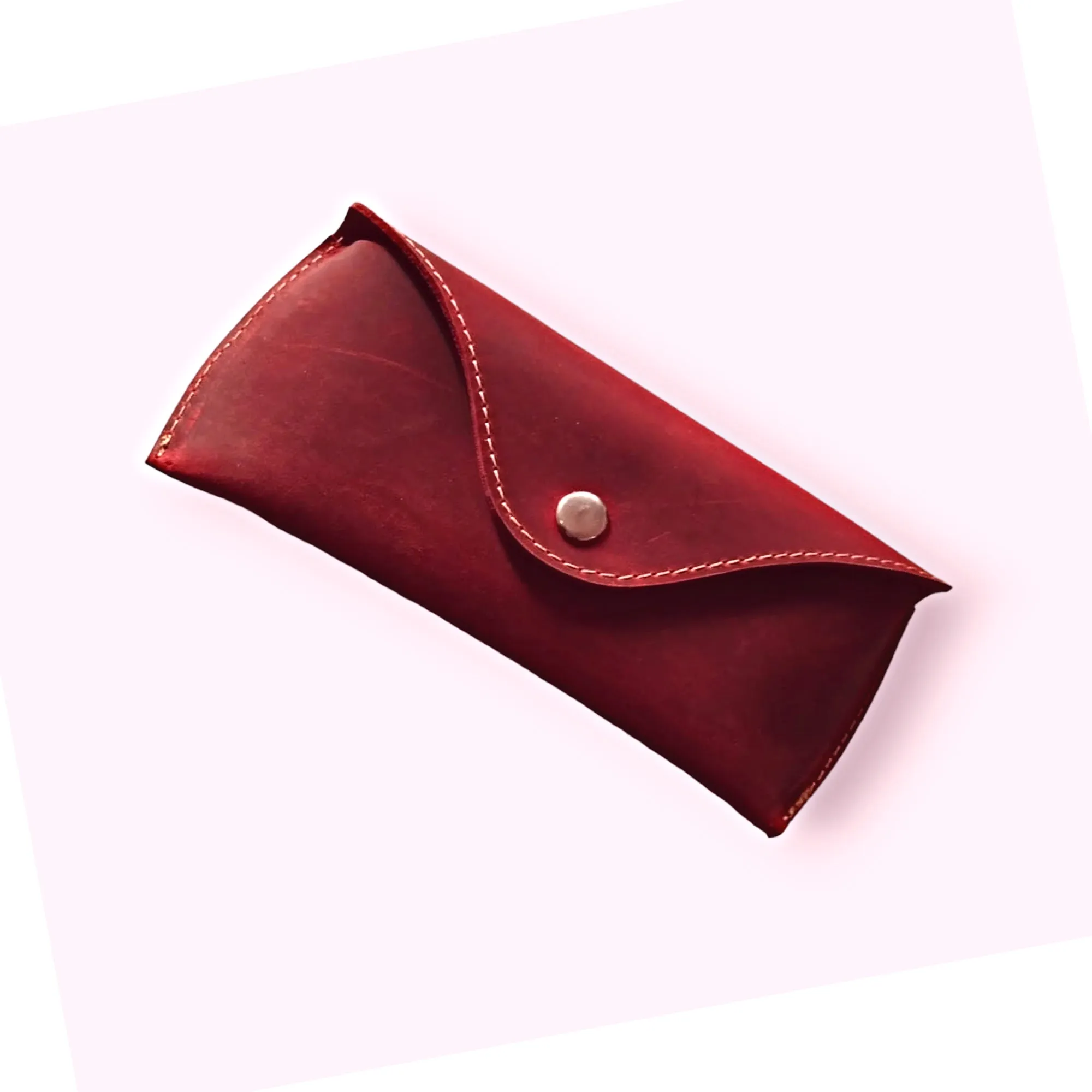 Ruby Leather EyeGlass Case