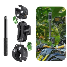 RUIGPRO Crab Clamp Action Camera Bracket Dual-Head Crab with Selfie Stick