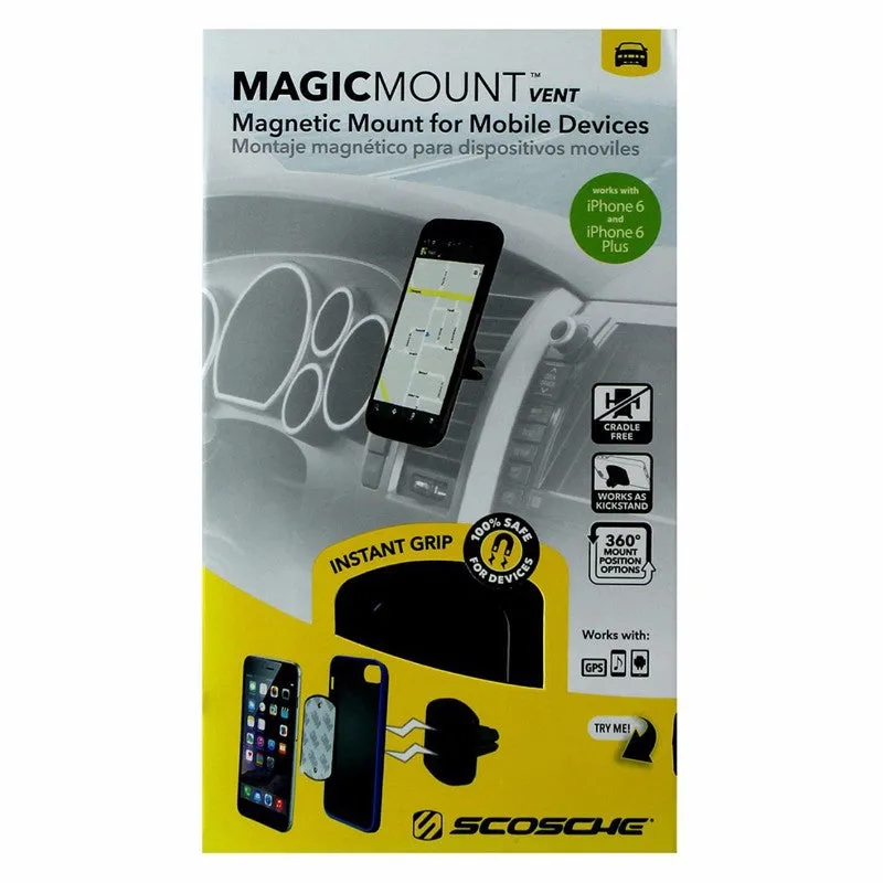 Scosche MagicMount Magnetic Vent Mount for Mobile Devices - Black MAGVM2