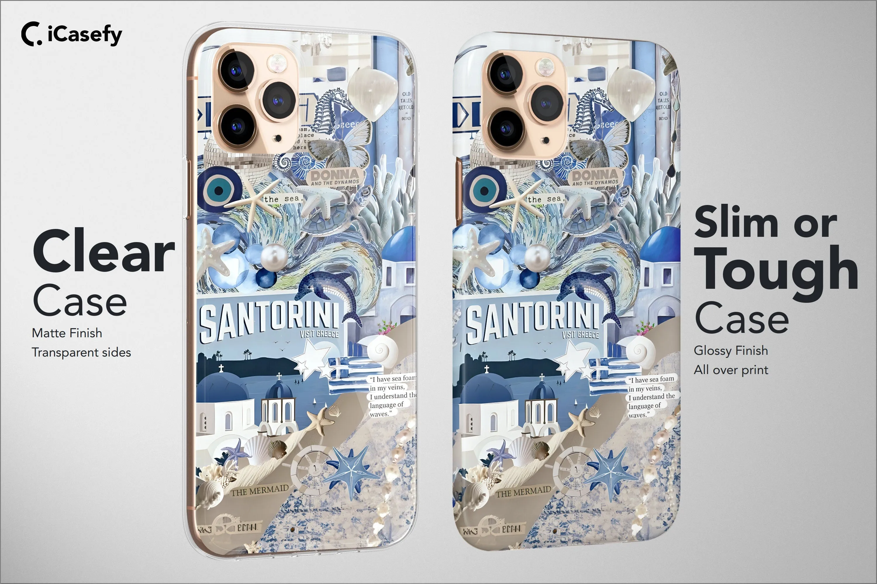 Sea Phone Case Beach Blue Collage Collective Cover