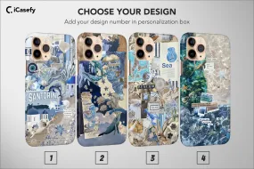 Sea Phone Case Beach Blue Collage Collective Cover