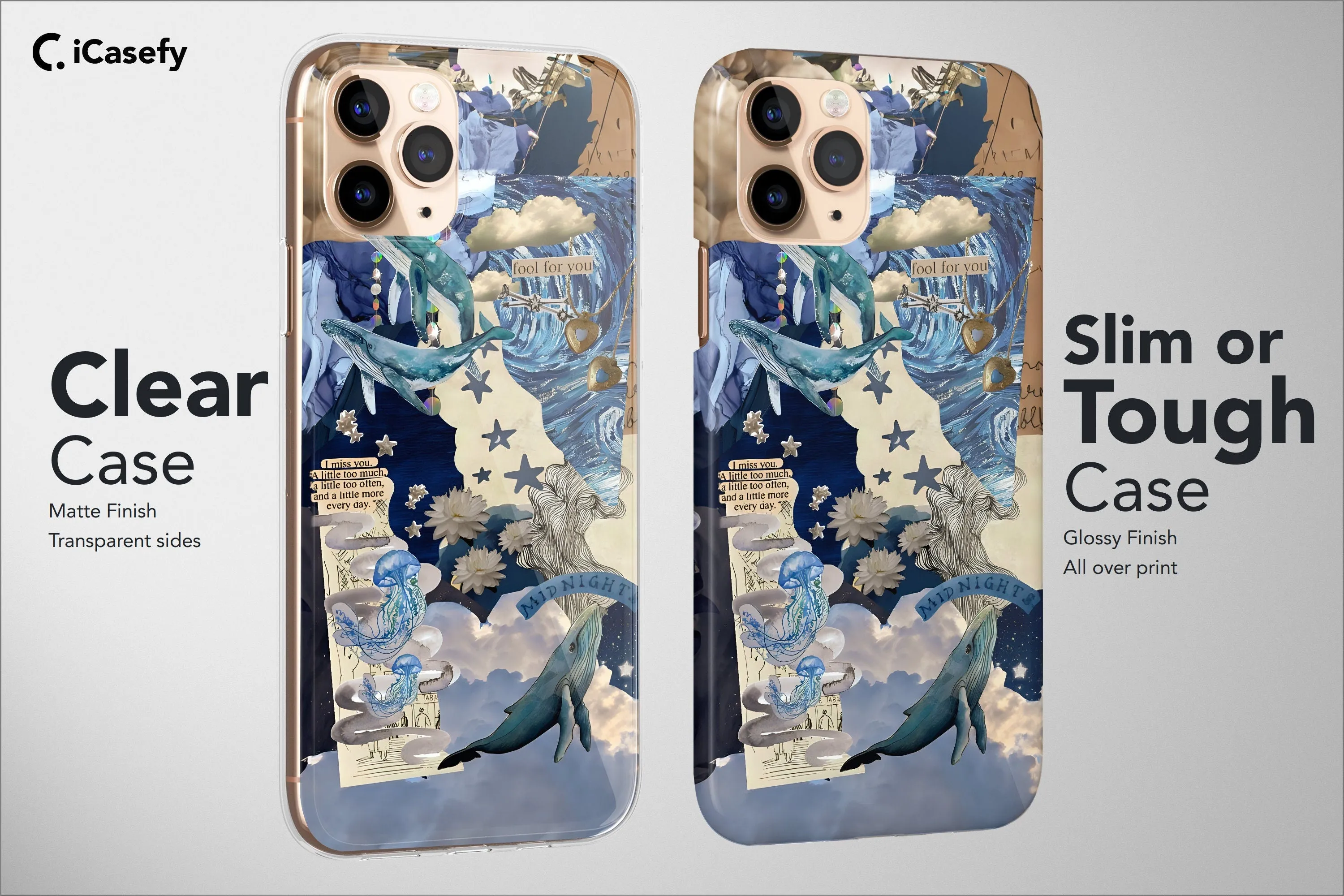 Sea Phone Case Beach Blue Collage Collective Cover