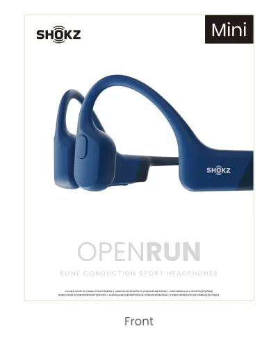 SHOKZ OpenRun Mini (AfterShokz Aeropex Mini) -Bone Conduction Open-Ear Bluetooth Sport Headphones - Waterproof Wireless Earphones for Workouts and Running - Built-in Mic, with Headband