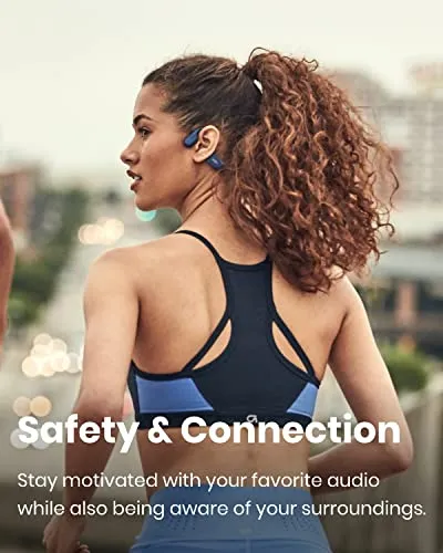 SHOKZ OpenRun Mini (AfterShokz Aeropex Mini) -Bone Conduction Open-Ear Bluetooth Sport Headphones - Waterproof Wireless Earphones for Workouts and Running - Built-in Mic, with Headband