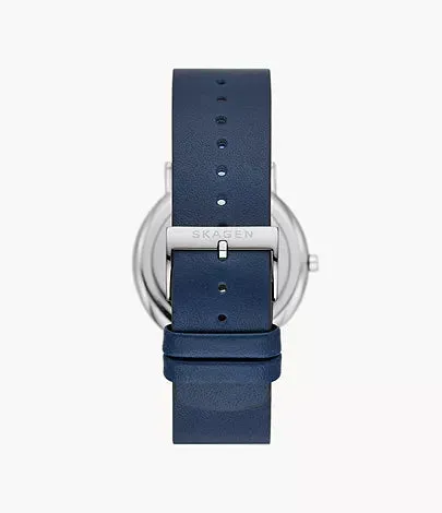 SKW6901-Skagen Signatur Three-Hand Blue Leather Watch for Men